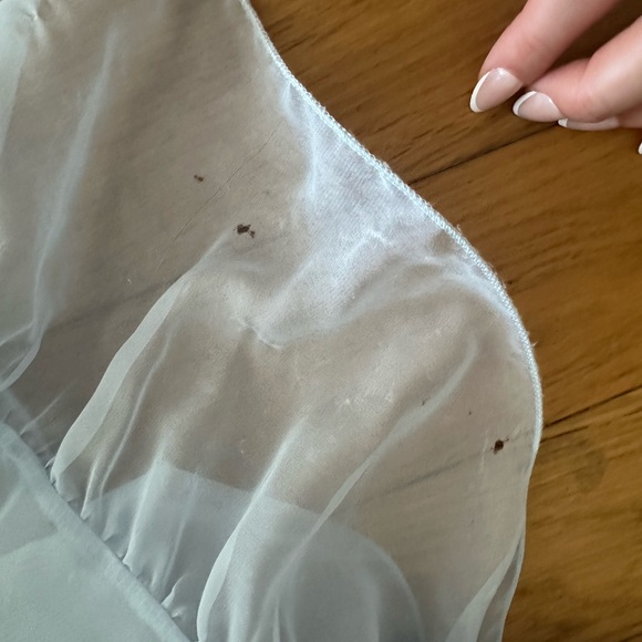 RUFFLE TIERED CUT-OUT CHIFFON GOWN POWDER BLUE (LIGHT BLUE) - Picture 4 of 6